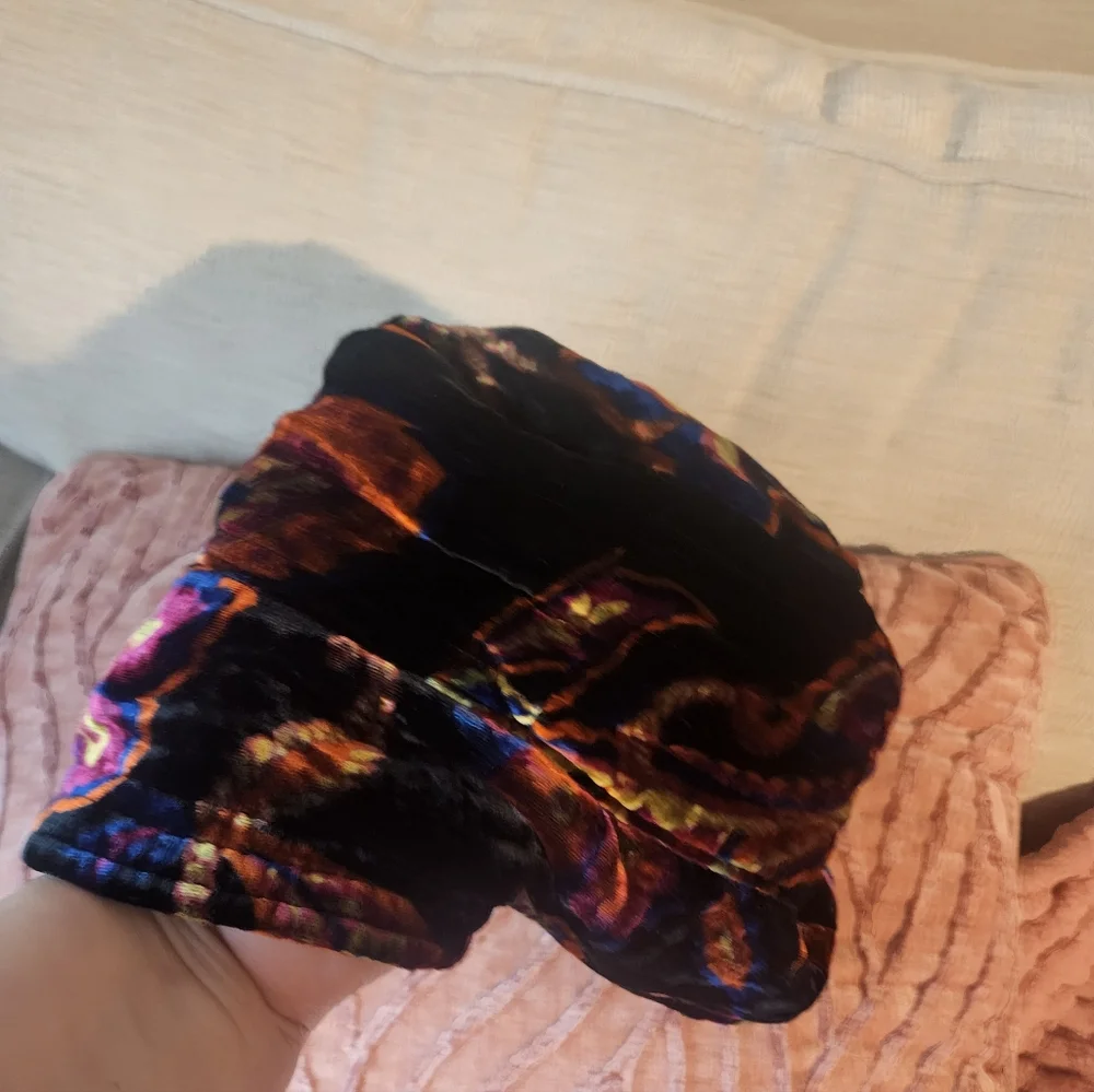 Urban Outfitters Velvet Floral Bucket Hat